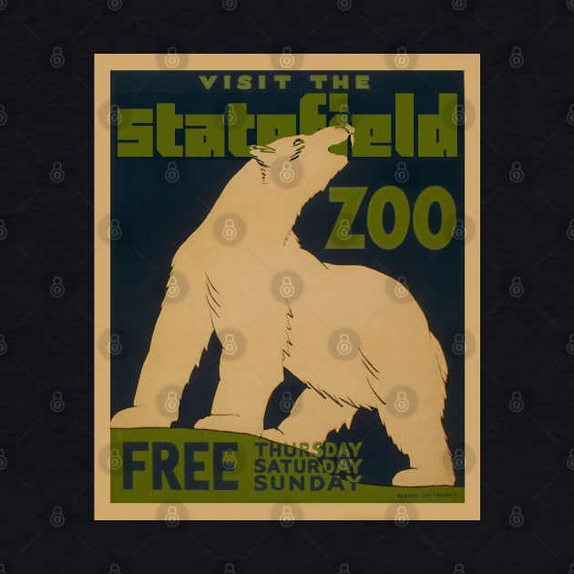 Vintage Zoo Poster Polar Bear by SpaceWiz95